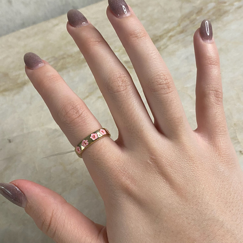 Gold Enamel Rings