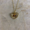 Open Heart Birthstone Necklace