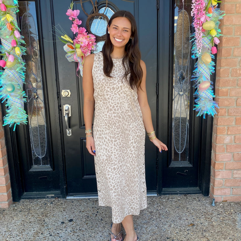 Party Animal Dress- Taupe