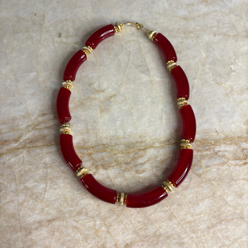 Mac Necklace- Burgundy