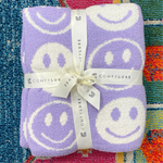 Lavender Smiley Comfy Lux Blanket