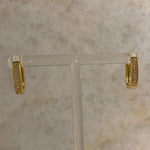 Rectangle CZ Huggies- Gold