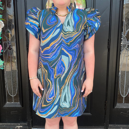 Marble Dress - Royal Mix