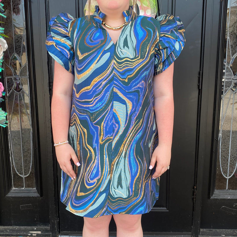 Marble Dress - Royal Mix