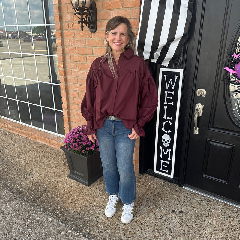 Stacy Blouse- Maroon