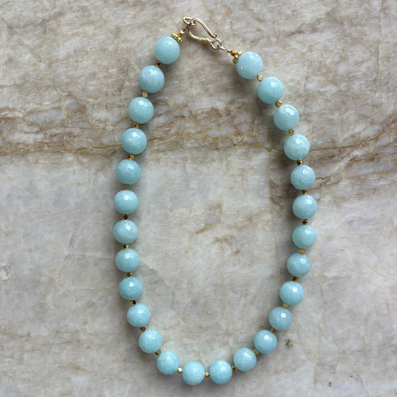 Glossy Gemstone Necklace- Icy Blue – Lauren Ferrell Designs