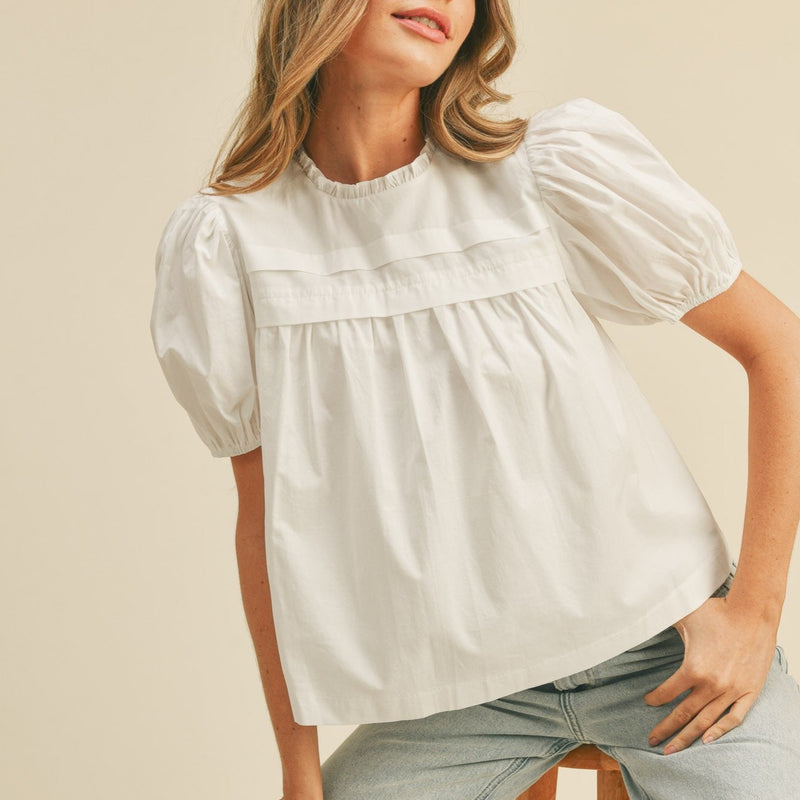Puff Sleeve Top - White
