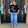 Rose Queen Sweater Blouse- Black