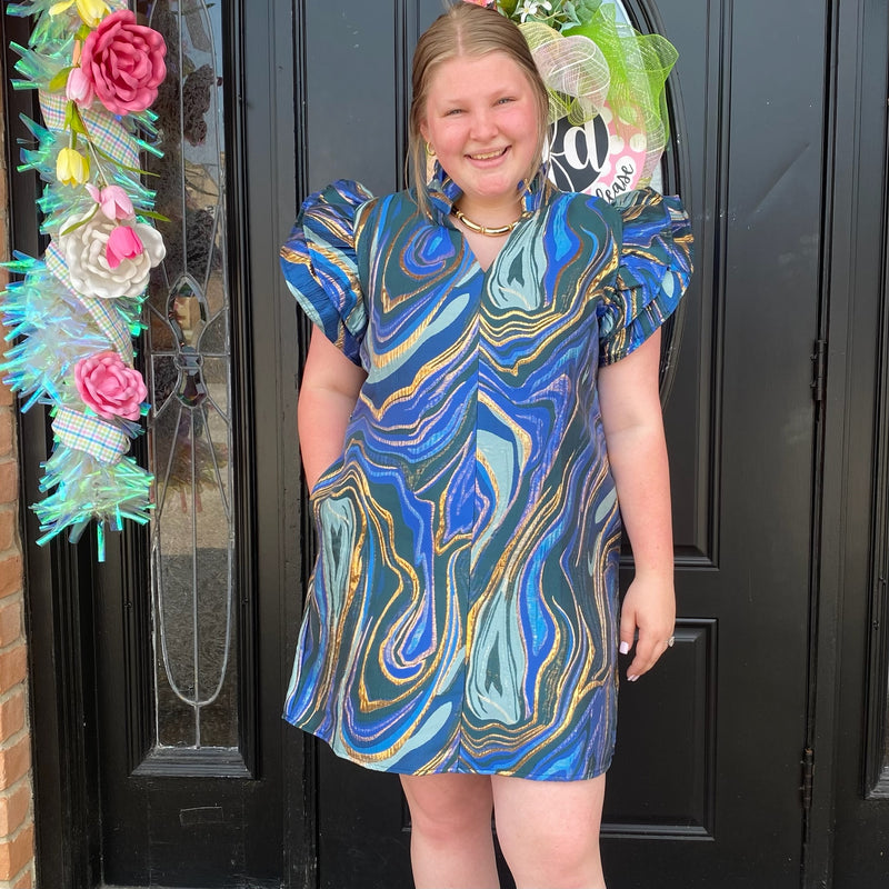 Marble Dress - Royal Mix