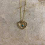 Open Heart Birthstone Necklace