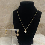 Mother of Pearl Cross Earrings