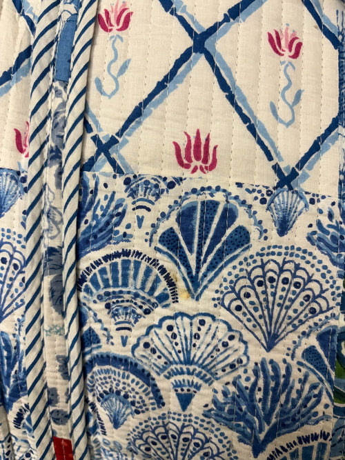 Quilted Tote Bag - Blue Patchwork