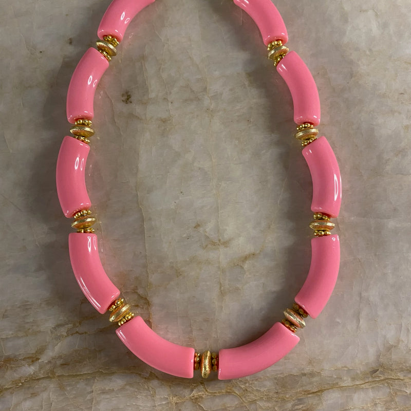 Mac Necklace- Bubblegum Pink
