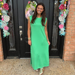 Sleeveless Maxi Dress- Green