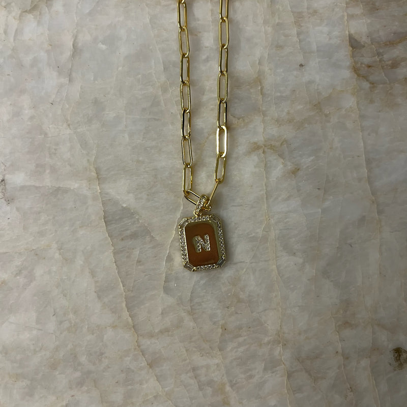 Initial Tile Necklace