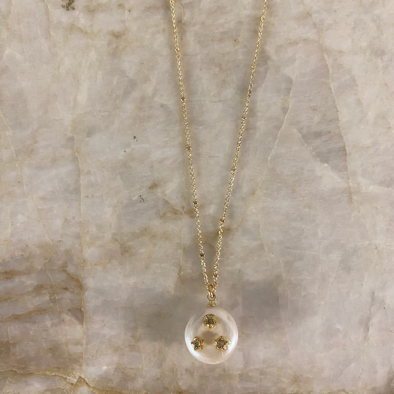 CZ Pearl Necklace