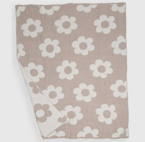 Beige Daisy Comfy Lux Blanket