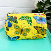 Quilted Cosmetic Bag - Yellow Butterfly