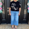 Rose Queen Sweater Blouse- Black