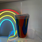 16oz Orange Multi Silipint Cup