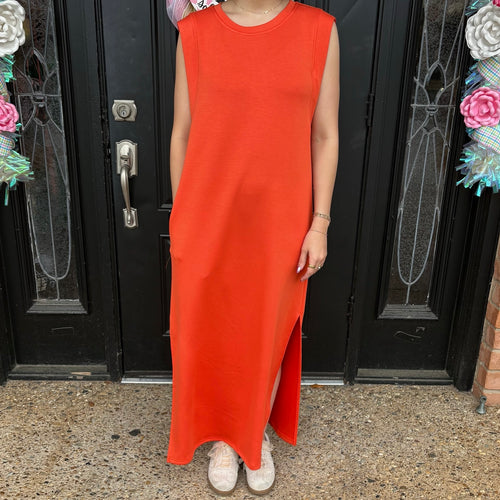 Sleeveless Maxi Dress- Orange