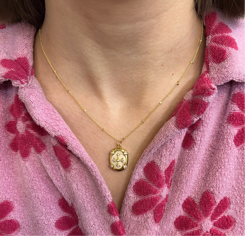 Mother of Pearl Cross Piece Necklace