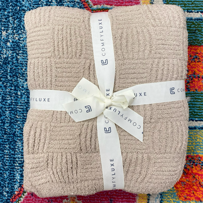 Beige Knitted Comfy Lux Blanket