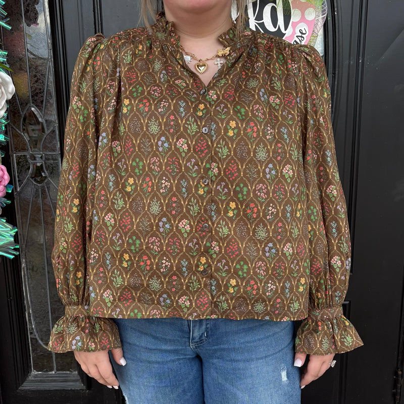 Erin Blouse- Brown