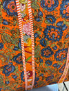 Quilted Tote Bag - Orange with Blue & Green Floral - Damaged (Different Pattern/ Small Hole)