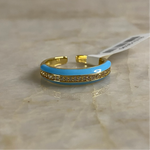 Enamel CZ Strip Ring