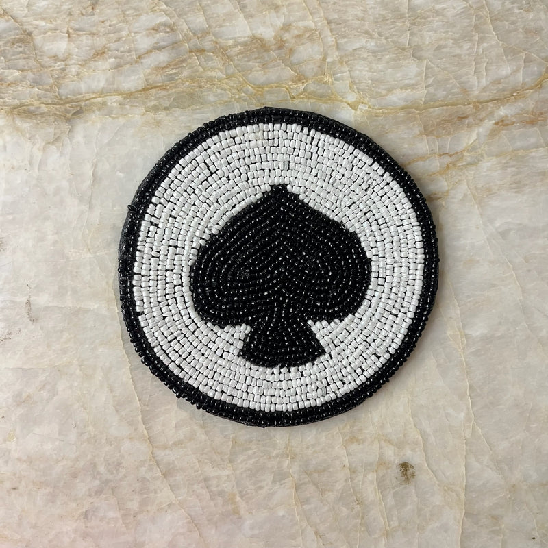 Beaded Suit of Cards Coaster Set