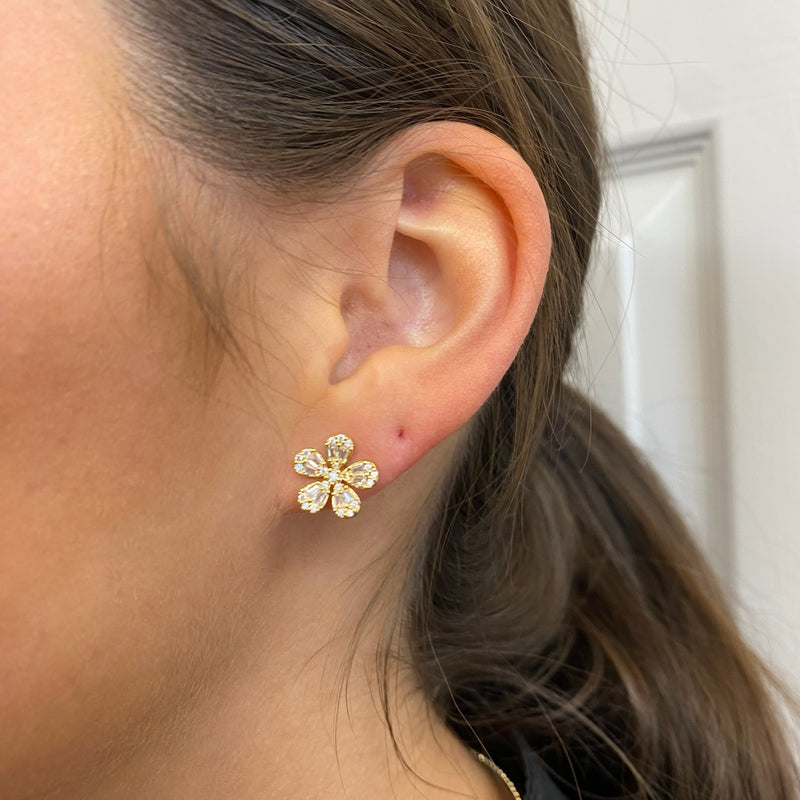 Pavé Flower Studs