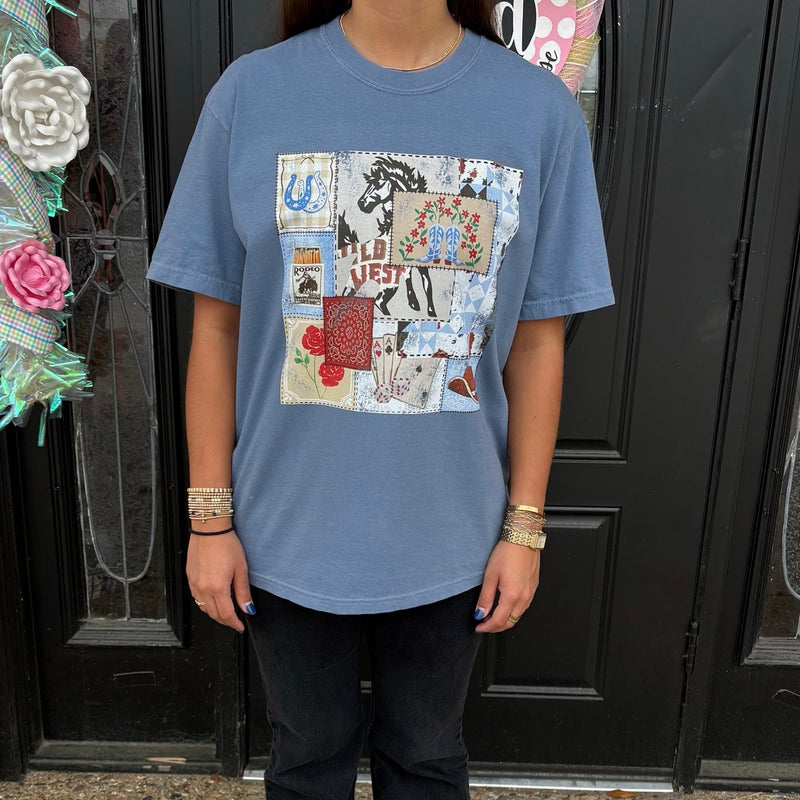 Rodeo Western Patchwork Tee