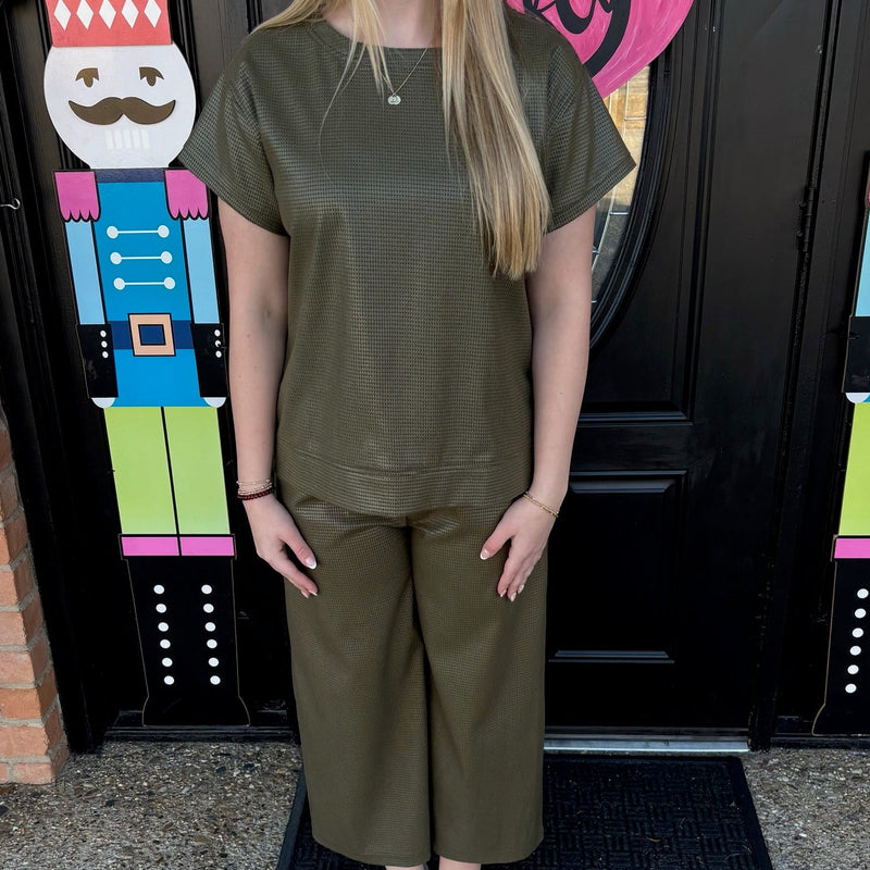 Faux Leather Set - Olive – Lauren Ferrell Designs