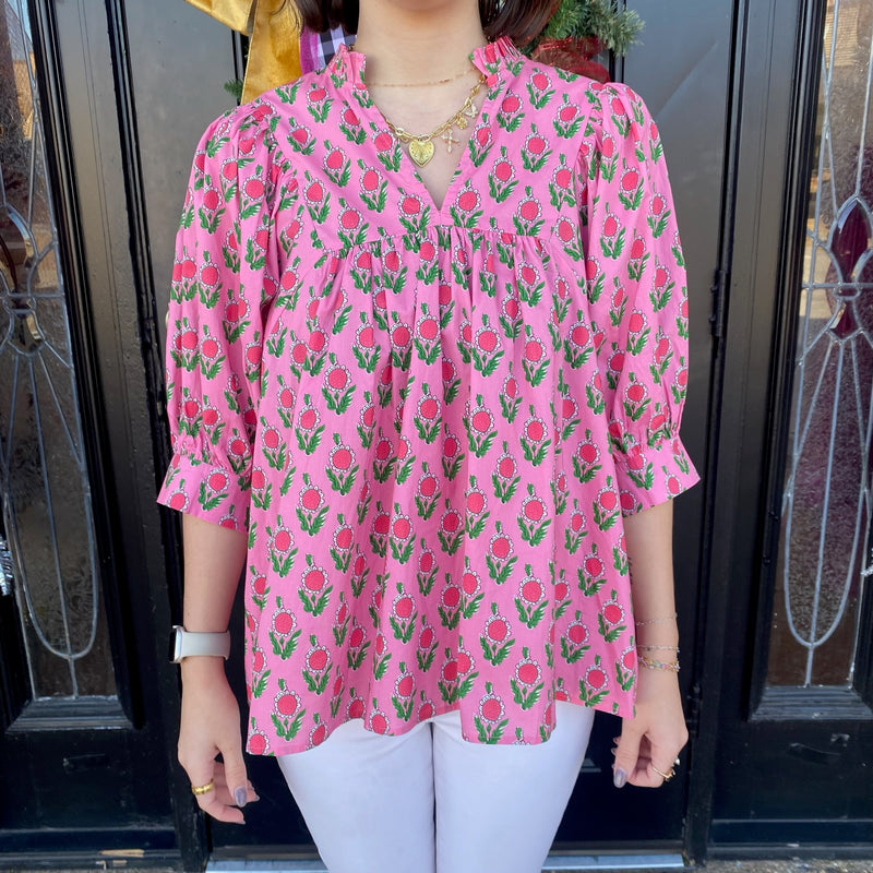 Pink Peony Blouse