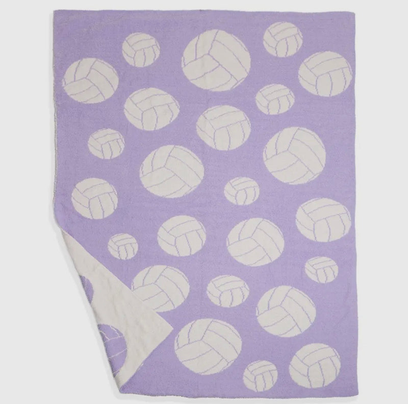 Purple Volleyball Comfy Luxe Blanket