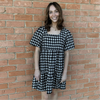 Houndstooth Print Mini Dress