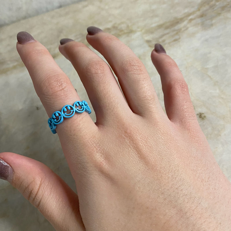 Small Enamel Smiley Ring