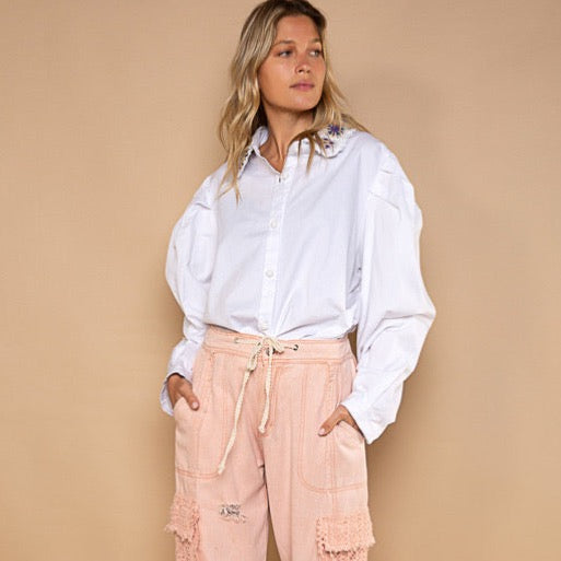 Crochet button up top