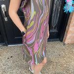 Marble Dress - Green Mix