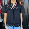 Black Cut Out Blouse