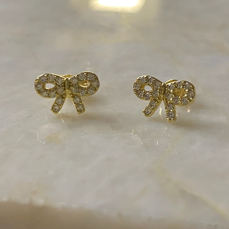 Pave Bow Studs