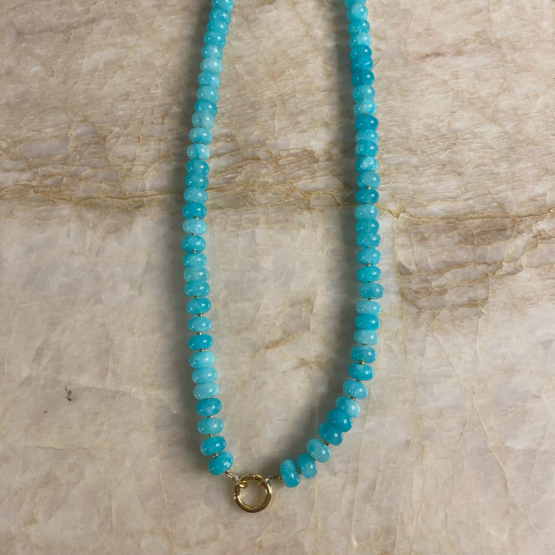 Sweetie Clasp Necklace- Ice Blue