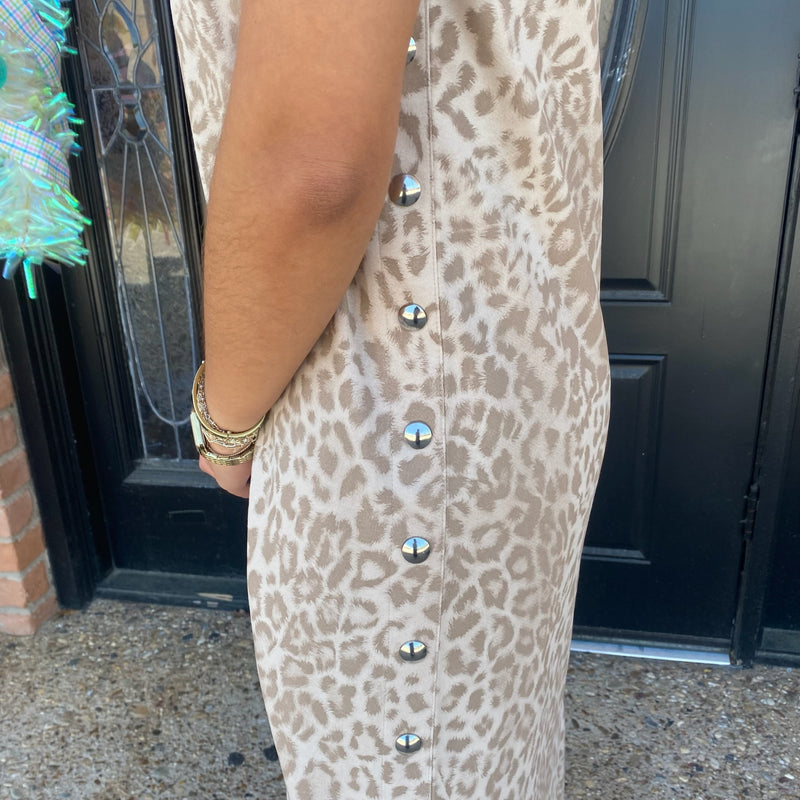 Party Animal Dress- Taupe Lauren Ferrell Designs Party Animal Dress- Taupe Lauren Ferrell Designs