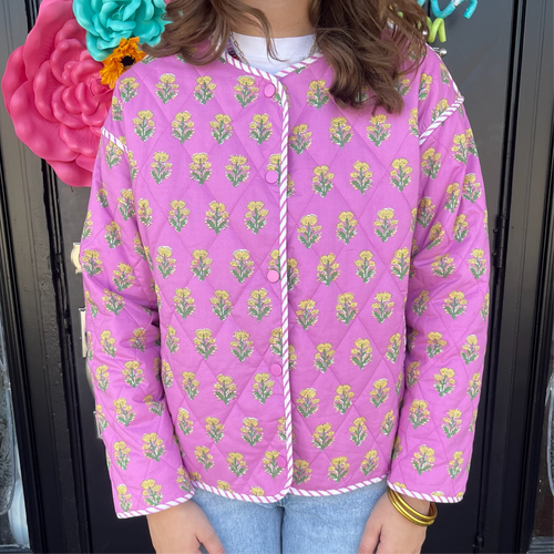 Pink Wildflower Quilted Jacket