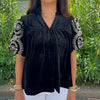 Velvet Elvis Blouse- Black