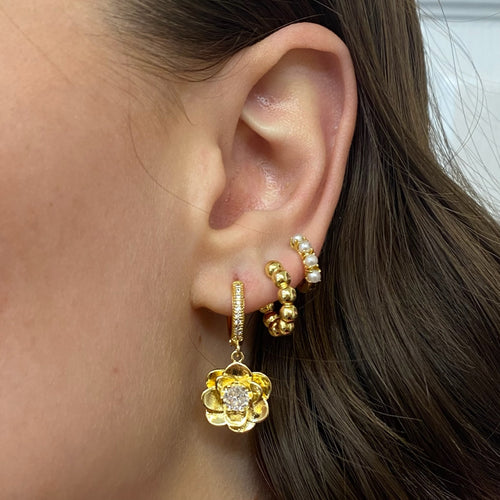 Pavè Rose Earrings