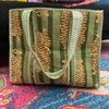 Quilted Tote Bag- Green Tiger