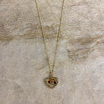 Open Heart Birthstone Necklace