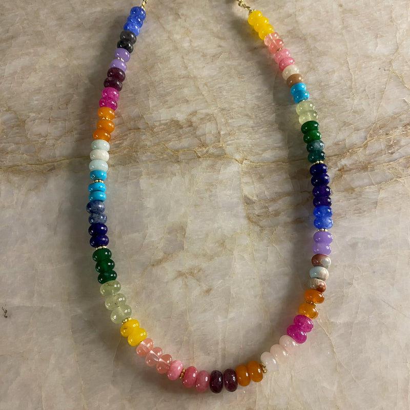 Sweetie Necklace- Muted Rainbow